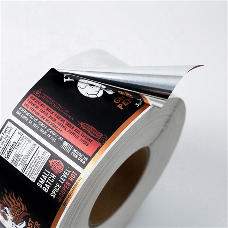 Custom self adhesive hot sauce bottle labels