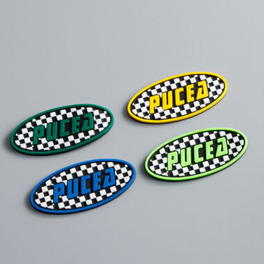 Factory direct 3D PVC clothing label with embossed logo