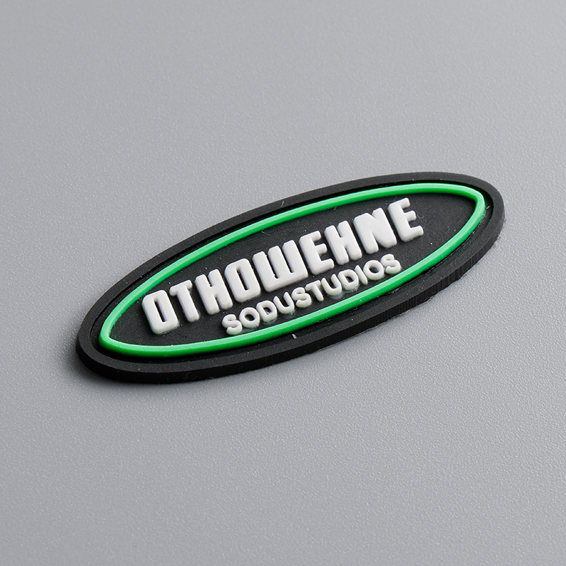 Factory direct 3D PVC clothing label with embossed logo