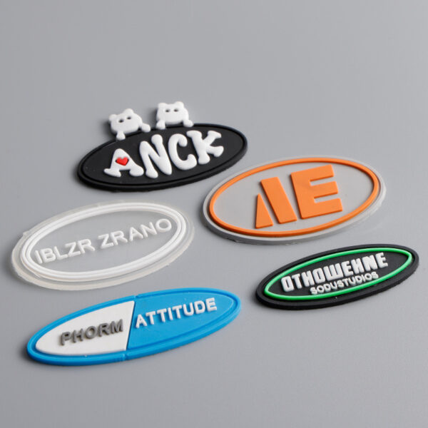 Factory direct 3D PVC clothing label with embossed logo