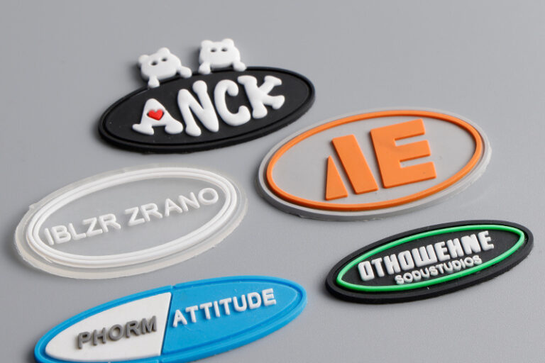 Factory direct 3D PVC clothing label with embossed logo