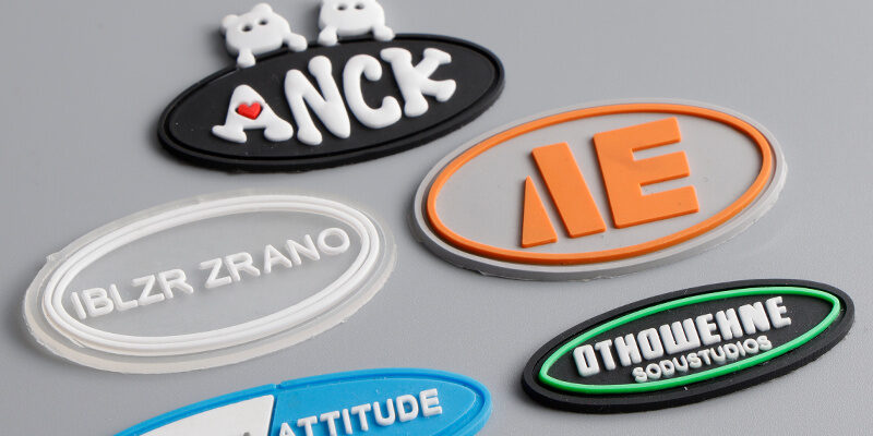 Factory direct 3D PVC clothing label with embossed logo