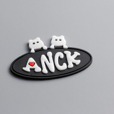 Factory direct 3D PVC clothing label with embossed logo