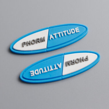 Factory direct 3D PVC clothing label with embossed logo