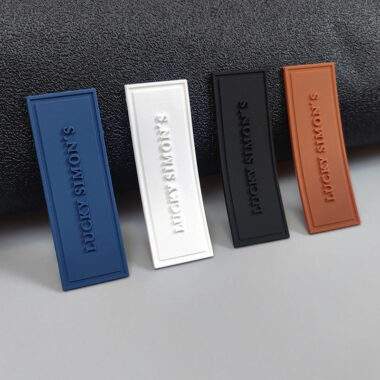 Custom 3D embossed DIY PVC clothing label with logo