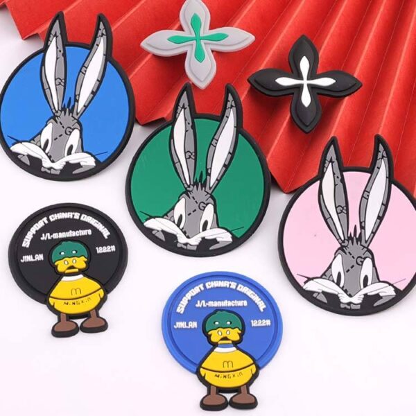 Custom 3D embossed DIY PVC clothing label with logo