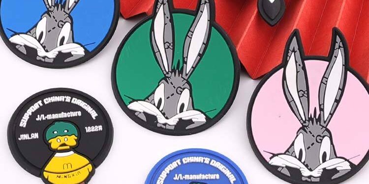 Custom 3D embossed DIY PVC clothing label with logo