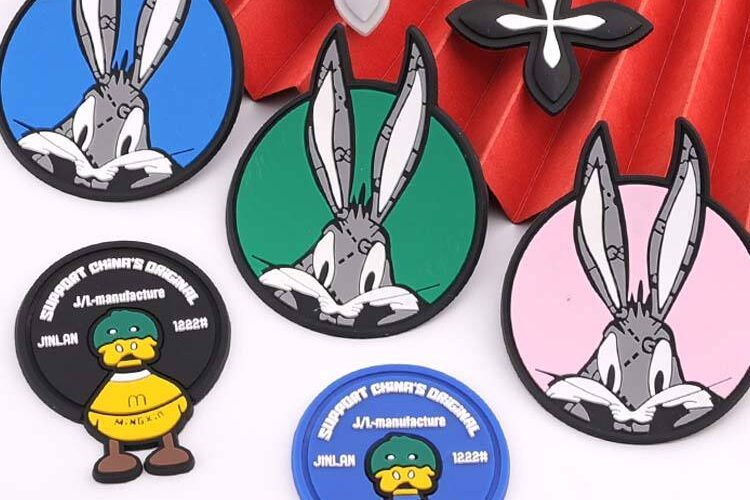 Custom 3D embossed DIY PVC clothing label with logo