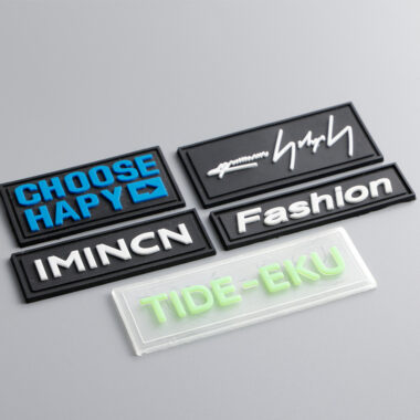 3D PVC clothing label with embossed logo design