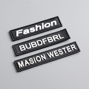 3D PVC clothing label with embossed logo design