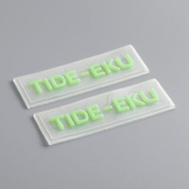 3D PVC clothing label with embossed logo design