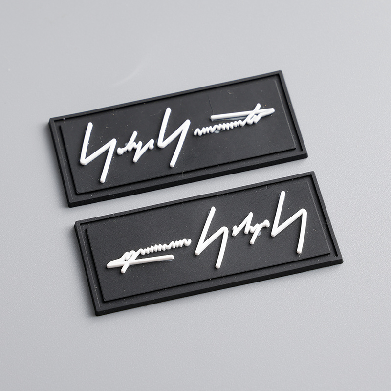 3D PVC clothing label with embossed logo design