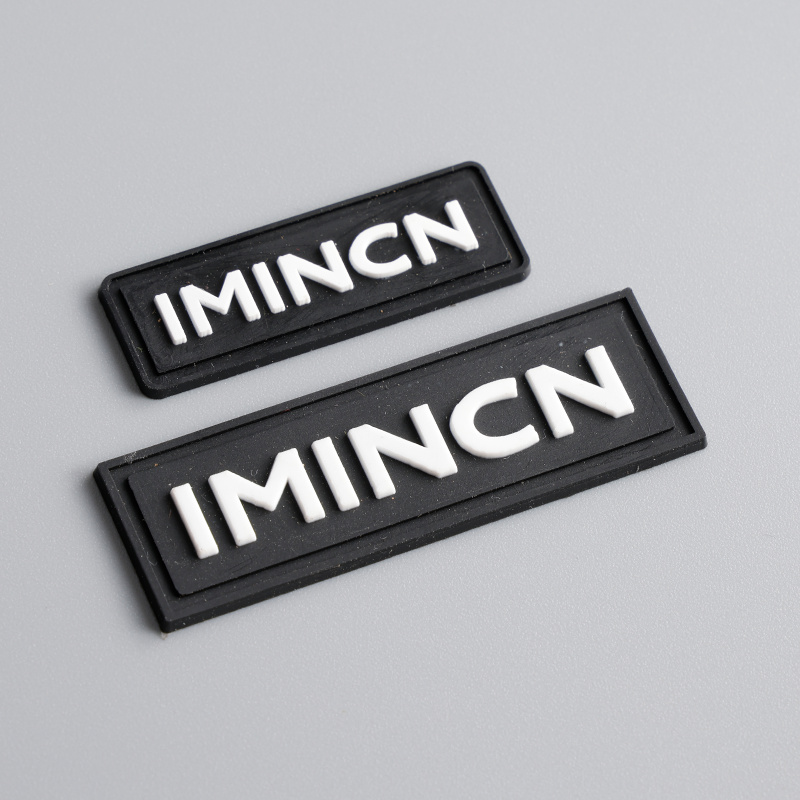 3D PVC clothing label with embossed logo design