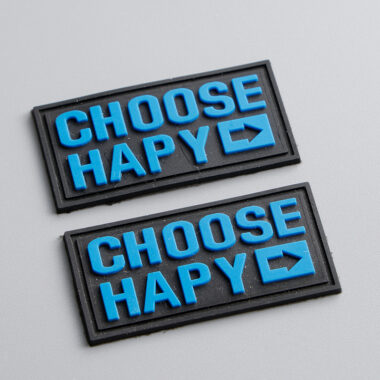 3D PVC clothing label with embossed logo design