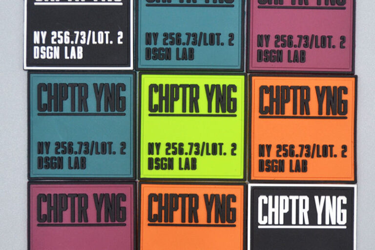 3D PVC clothing label with embossed logo design