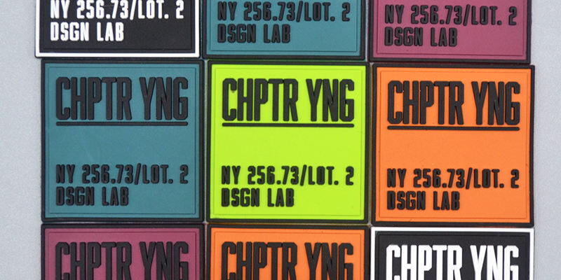 3D PVC clothing label with embossed logo design