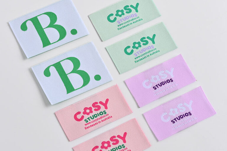 Best-selling woven clothing labels for fashion garments (1) Fashion woven labels for modern apparel branding