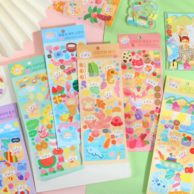 Factory direct cartoon cute sticker sheet with colorful prints