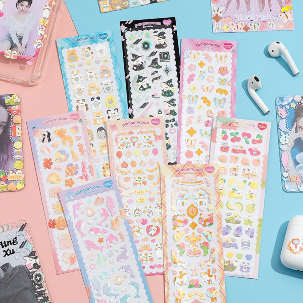 Factory direct cartoon cute sticker sheet with colorful prints