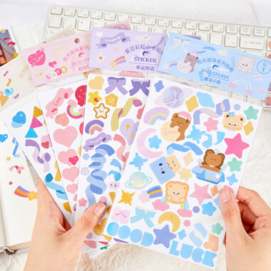 Factory direct cartoon cute sticker sheet with colorful prints
