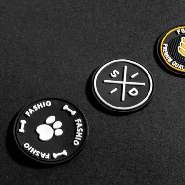 Bulk custom 3D PVC clothing label with embossed logo
