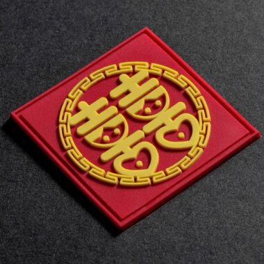 Bulk custom 3D PVC clothing label with embossed logo