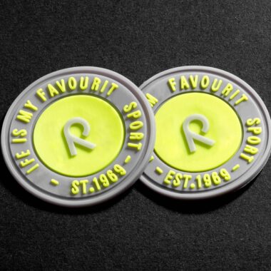 Bulk custom 3D PVC clothing label with embossed logo