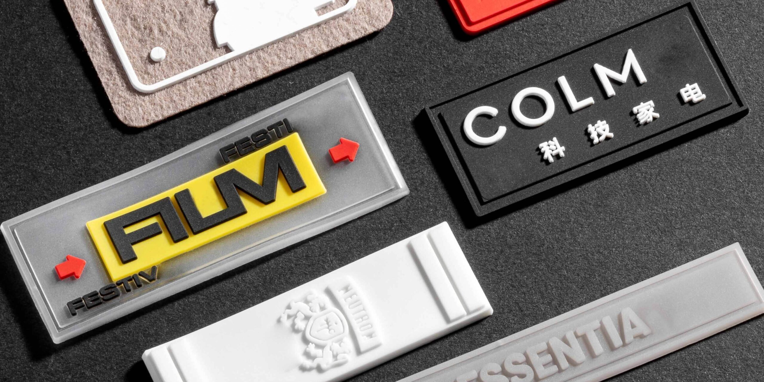 Bulk custom 3D PVC clothing label with embossed logo