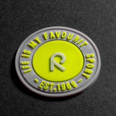 Bulk custom 3D PVC clothing label with embossed logo