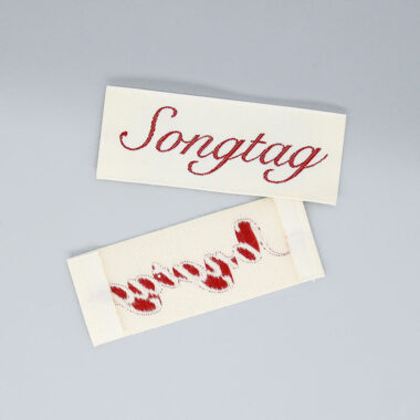 High-quality clothing label with custom brand logo