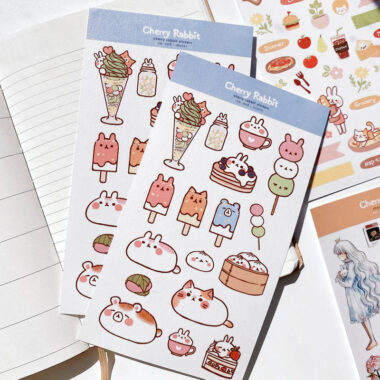 Bulk decorative sticker sheet with cute designs