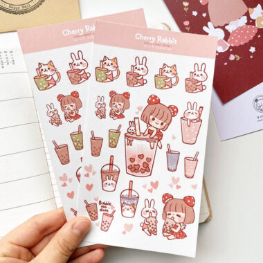Bulk decorative sticker sheet with cute designs
