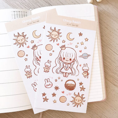 Bulk decorative sticker sheet with cute designs
