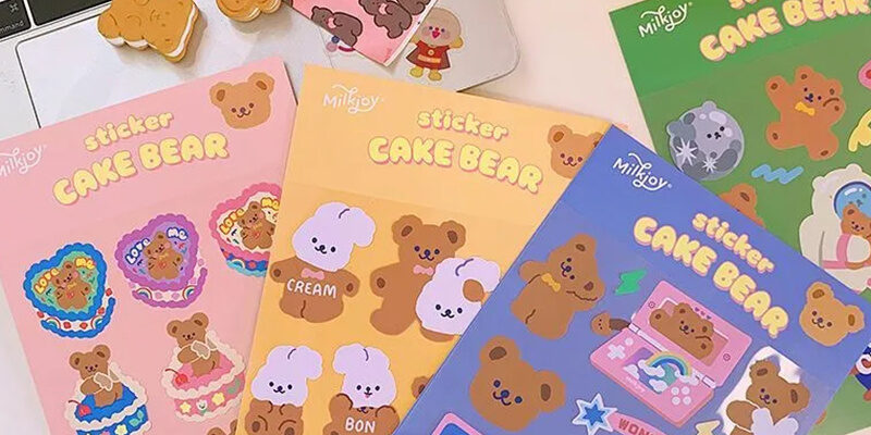 Bulk decorative sticker sheet with cute designs