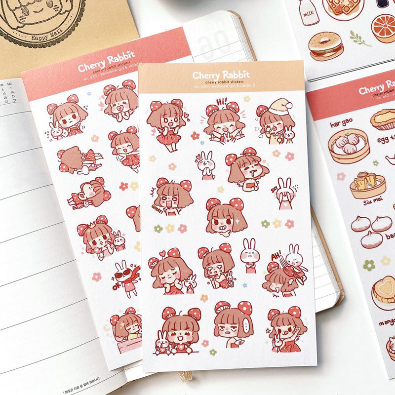 Bulk decorative sticker sheet with cute designs