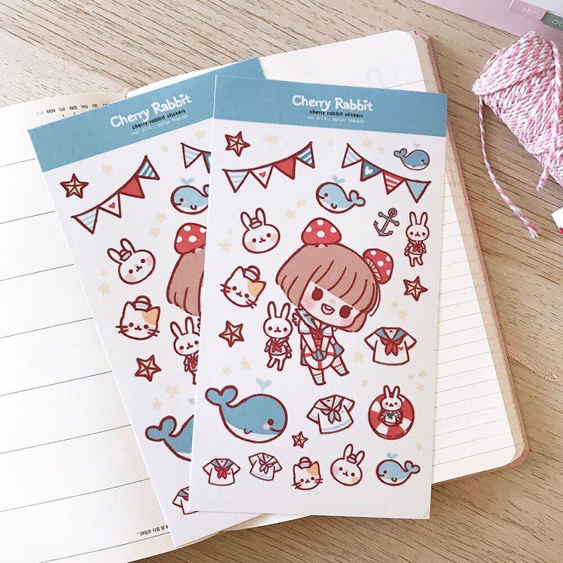 Bulk decorative sticker sheet with cute designs