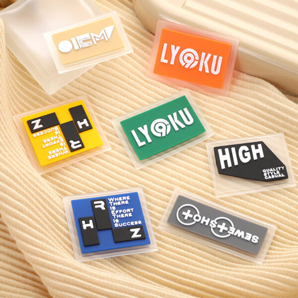 Custom PVC clothing label with personalized brand logo