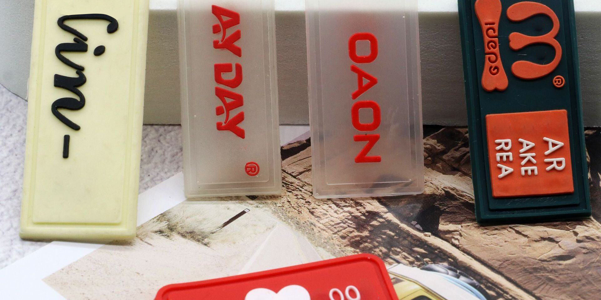 Wholesale custom PVC clothing label with brand logo