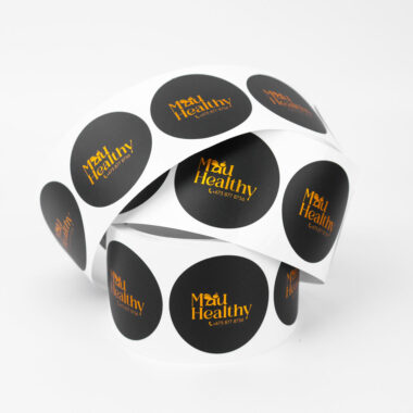 Waterproof custom round self-adhesive labels with logo