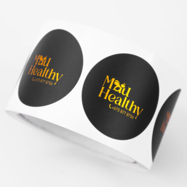 Waterproof custom round self-adhesive labels with logo