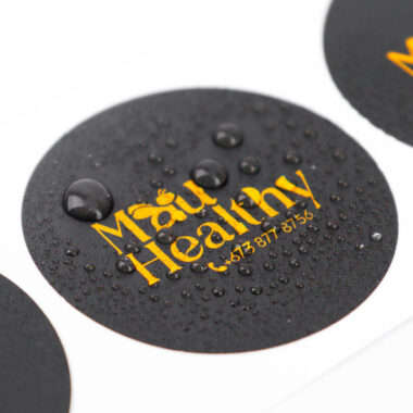 Waterproof custom round self-adhesive labels with logo
