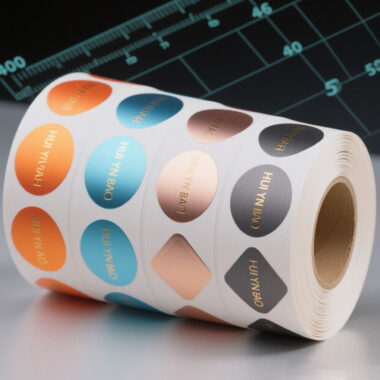 Waterproof custom round self-adhesive labels with logo
