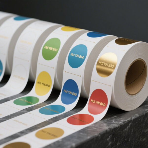 Waterproof custom round self-adhesive labels with logo
