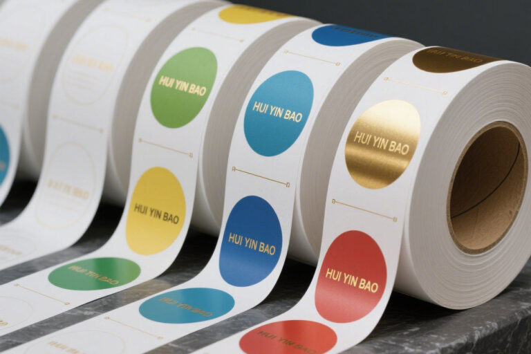 Waterproof custom round self-adhesive labels with logo