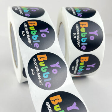 Waterproof custom round self-adhesive labels with logo