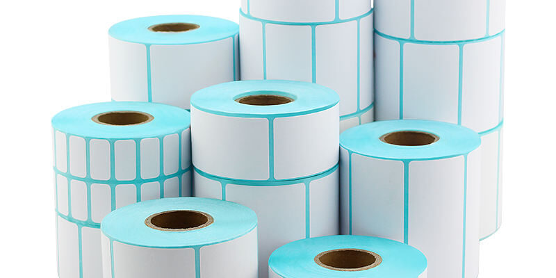 Wholesale self-adhesive label rolls in multiple sizes