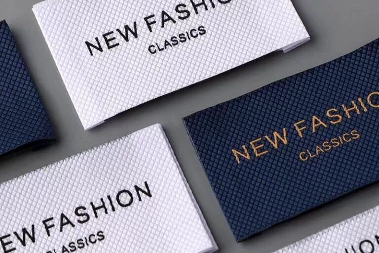 High-quality woven clothing label design for apparel