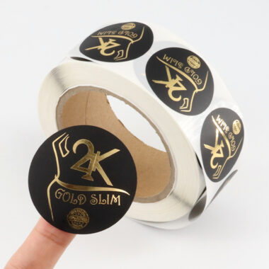 Custom round self-adhesive labels for packaging