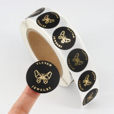 Custom round self-adhesive labels for packaging