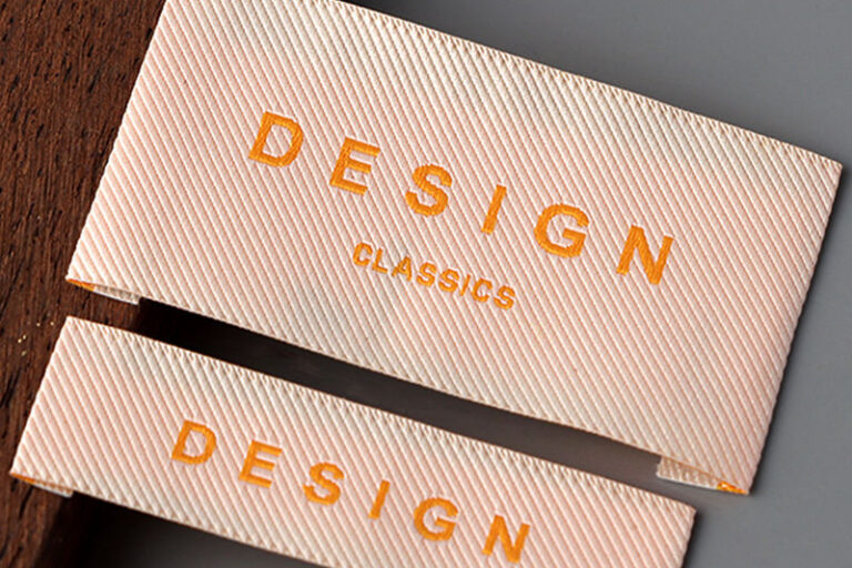 Custom high-density woven clothing label design